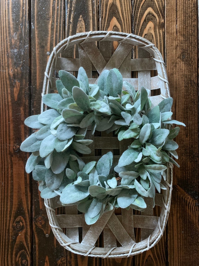Mini Lambs Ear Wreath Wreath for Tobacco Basket Candle Ring Etsy
