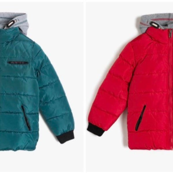 New KOTON Kids, Boys Winter Puffer Coat, Winter Jacket, Green and Red size 3T, 4T, 5T,6,7,9,10,11,12