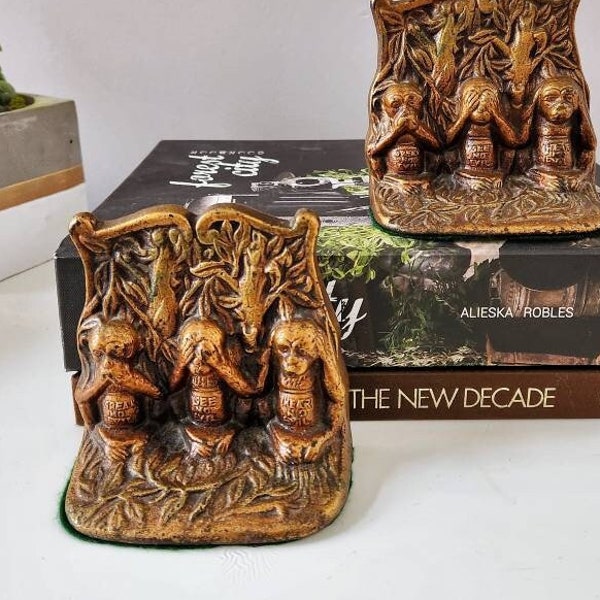 Monkey Bookends Etsy