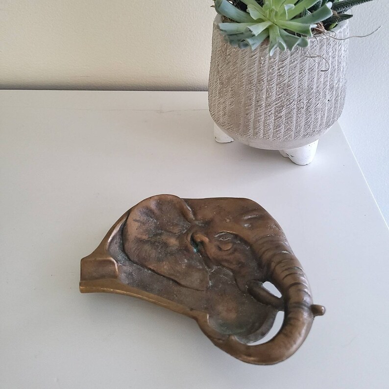 Bronze Elephant Ashtray Rare Collectable Smoking Cigar Etsy