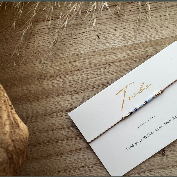 Morse Code Bracelet: Japanese Seed Bead Friendship Jewelry