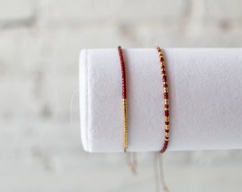 JANUARY Bracelet / January Birthday Jewelry / Birthday Jewelry / Birthstone Bracelet / Silk / garnet / Gemstone Jewelry