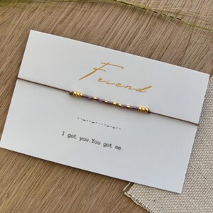 Morse Code Friendship Bracelet: Japanese Seed Beads, Silk Cord