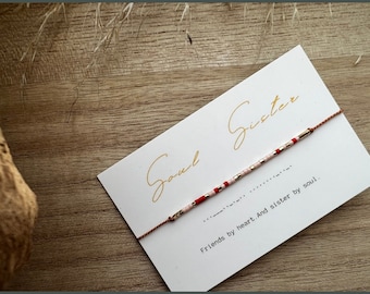 S O U L  S I S T E R  ** Morse Code Bracelet | Friends by heart.And sister by soul| Friendship bracelet