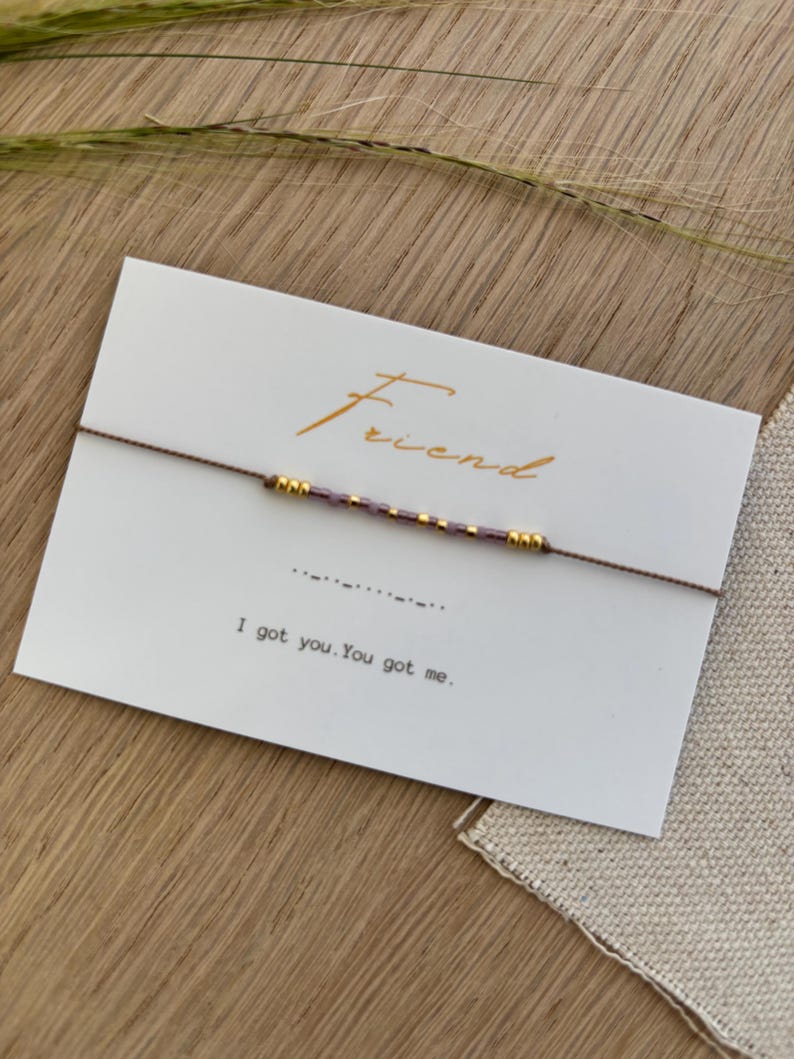 Friends Morse Code Morse Code Friendship Bracelet: Japanese Seed Beads, Silk Cord - Etsy