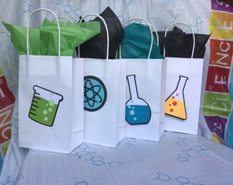 Mad Science Geek Party Sweet Cones with Personalised Sticker party bags