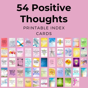54 Positive Gedanken Karteikarten zum Ausdrucken