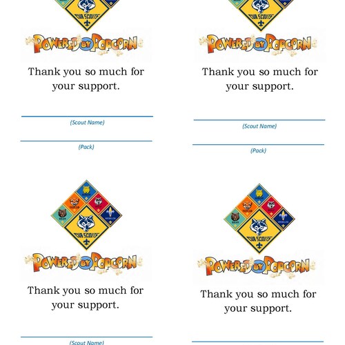 Cub Scout Thank You Card - Etsy