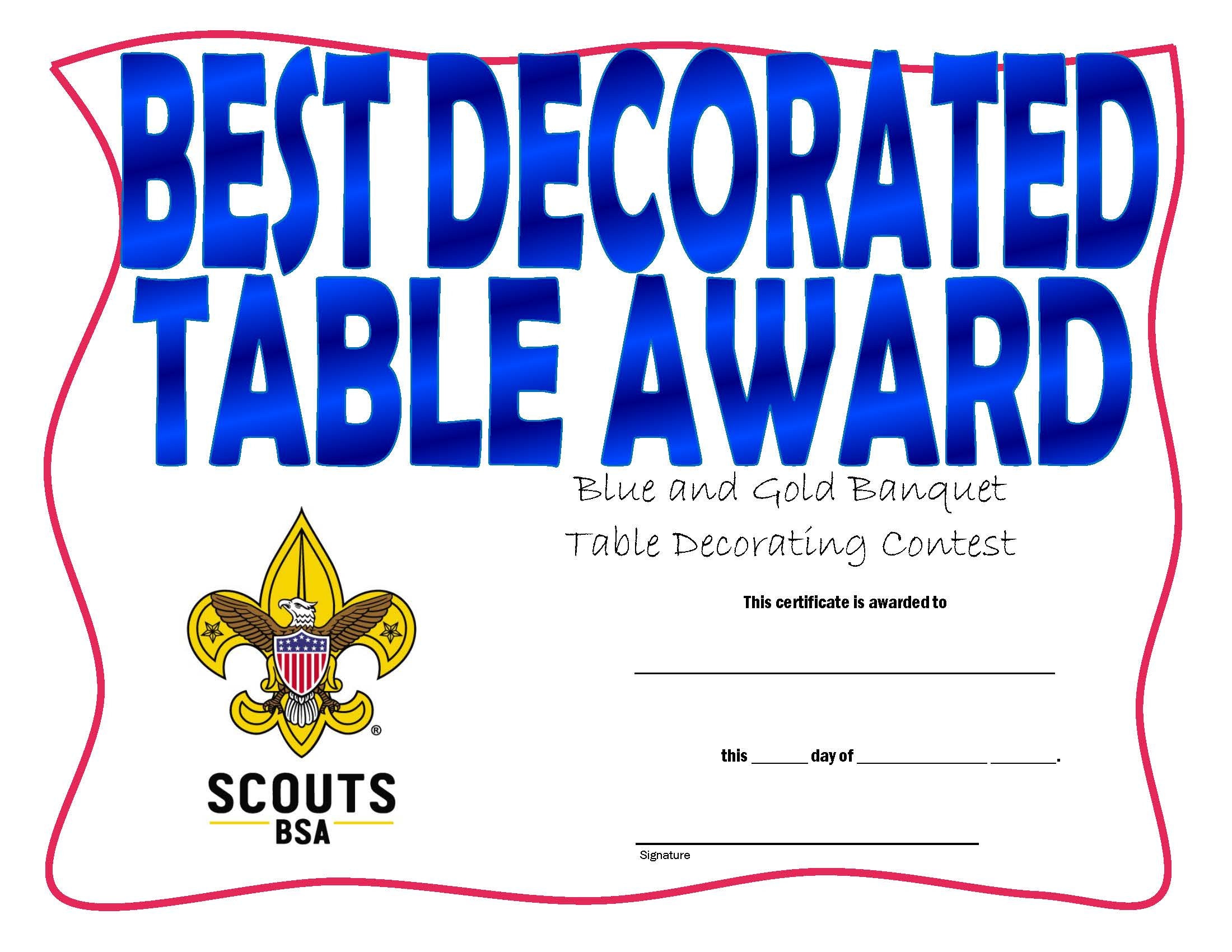 Best Decorated Table Award Blue and Gold Banquet Decorating - Etsy