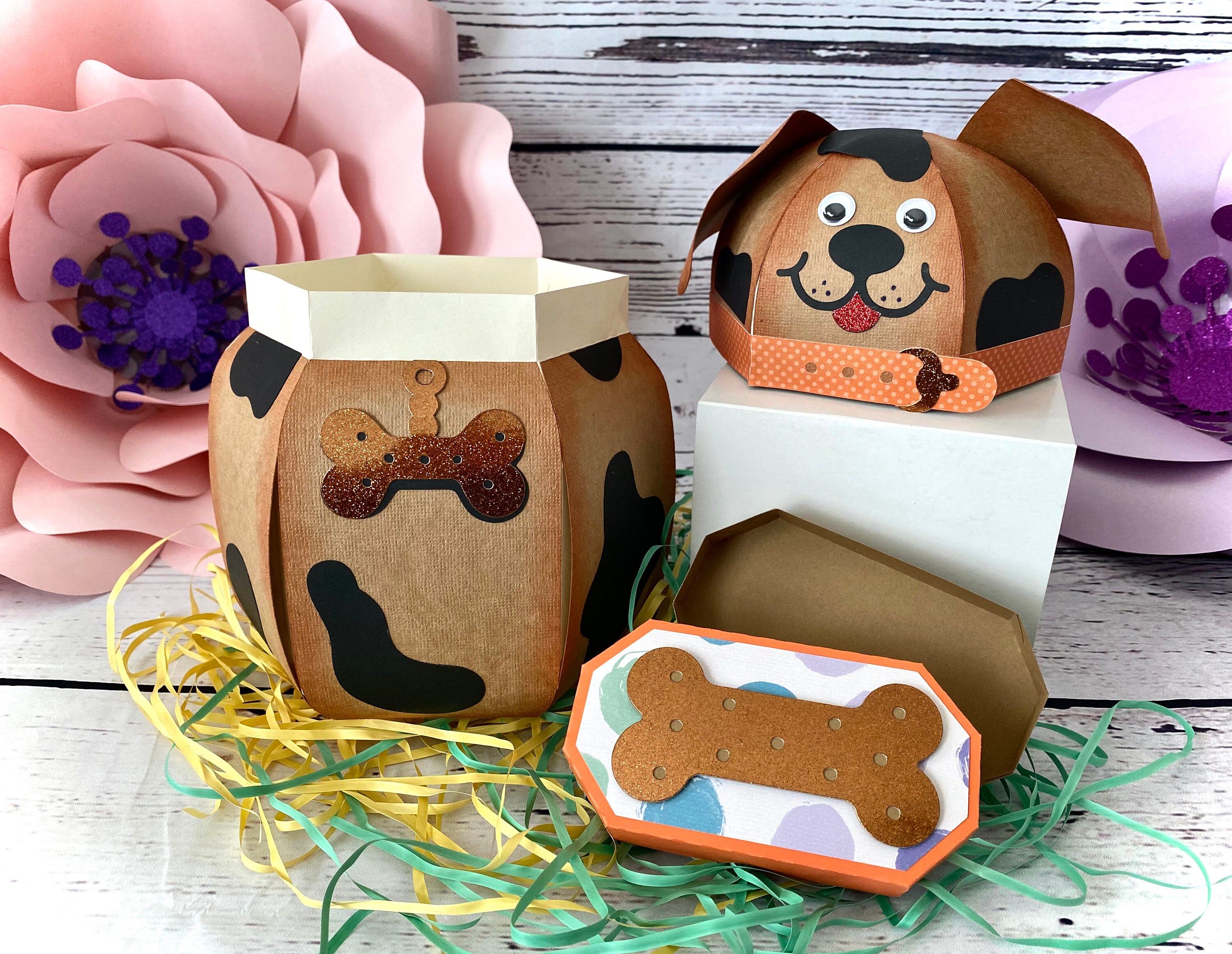 Dog Box Doggie cookie Box brown Dog gift Box Cookie Gift Etsy