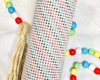 Rainbow Rhinestone Tumbler: 20oz Sparkly Cup