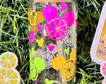 Lemon mouse head glass, lemon head glass, colorful lemon mouse glass, Mouse color change glass, fun fruit mouse glass