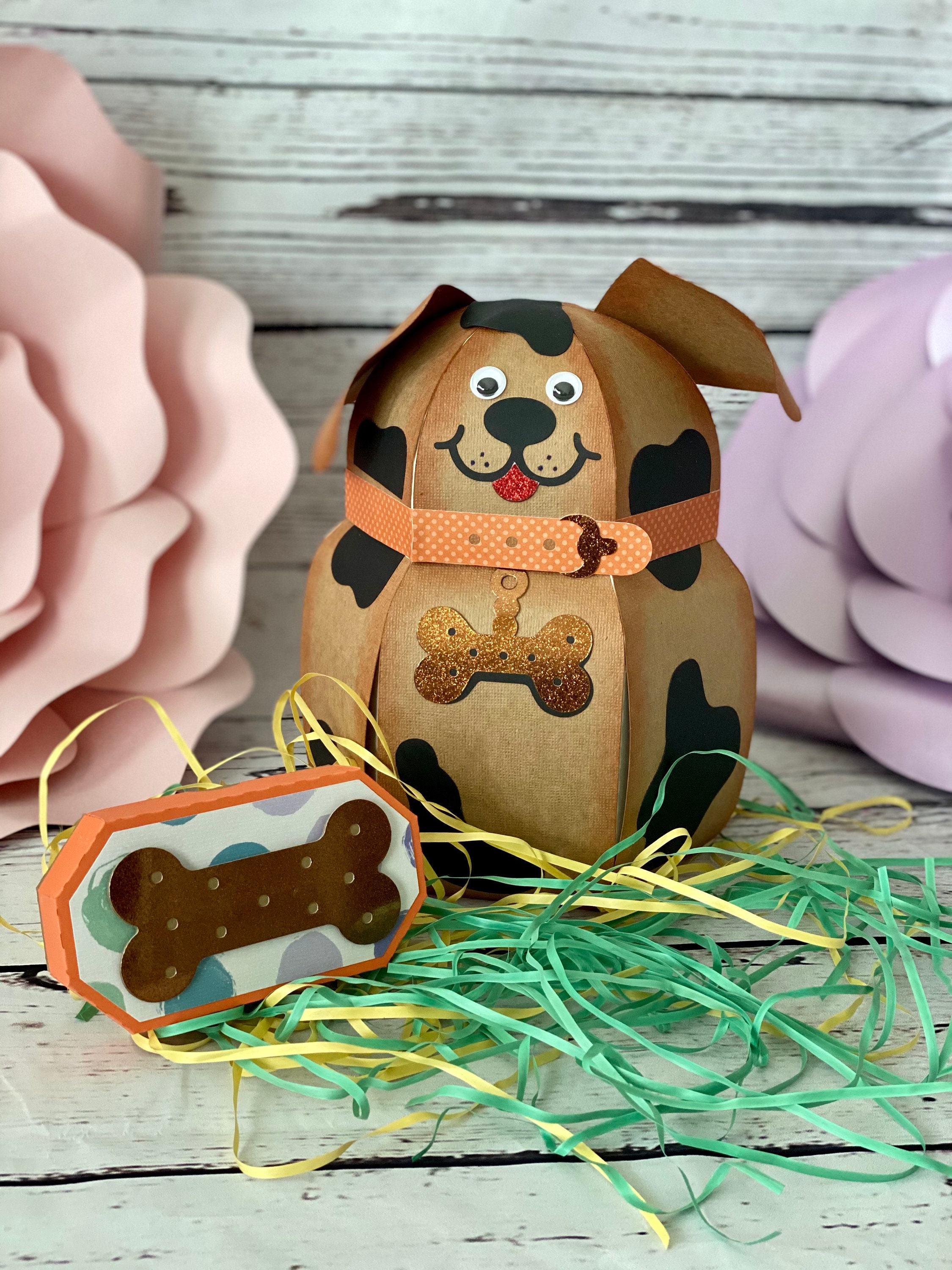 Dog Box Doggie cookie Box brown Dog gift Box Cookie Gift Etsy