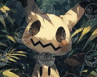 AI - ポケモンポスター - ミミッキュ - アニメアート - ゲーマーホーム