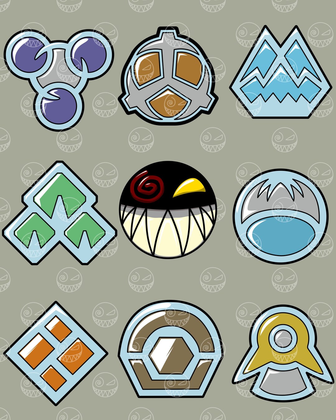 シンオウリーグバッジ SVG PNG EPS、ポケモンジムバッジ（24ファイル