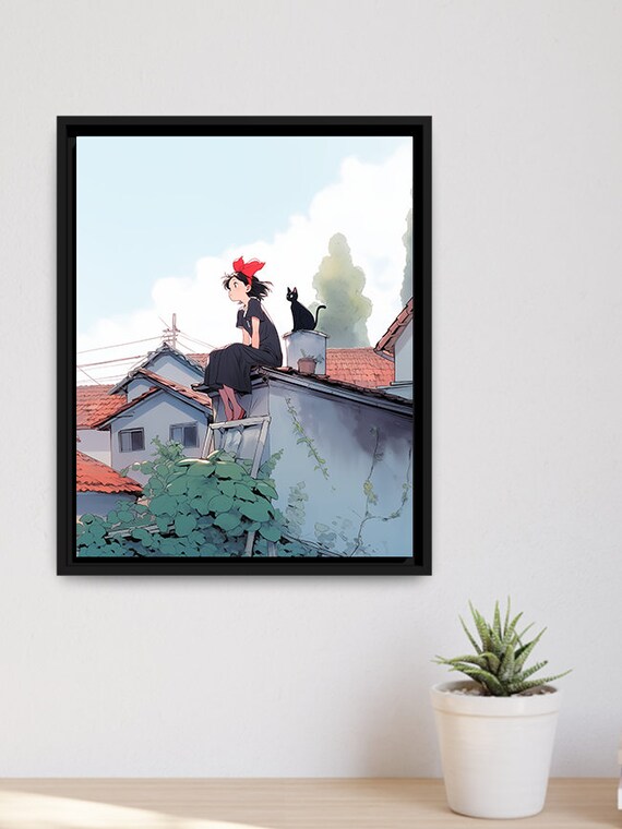 AI - 魔女の宅急便ポスター：スタジオジブリアニメアート（デジタル