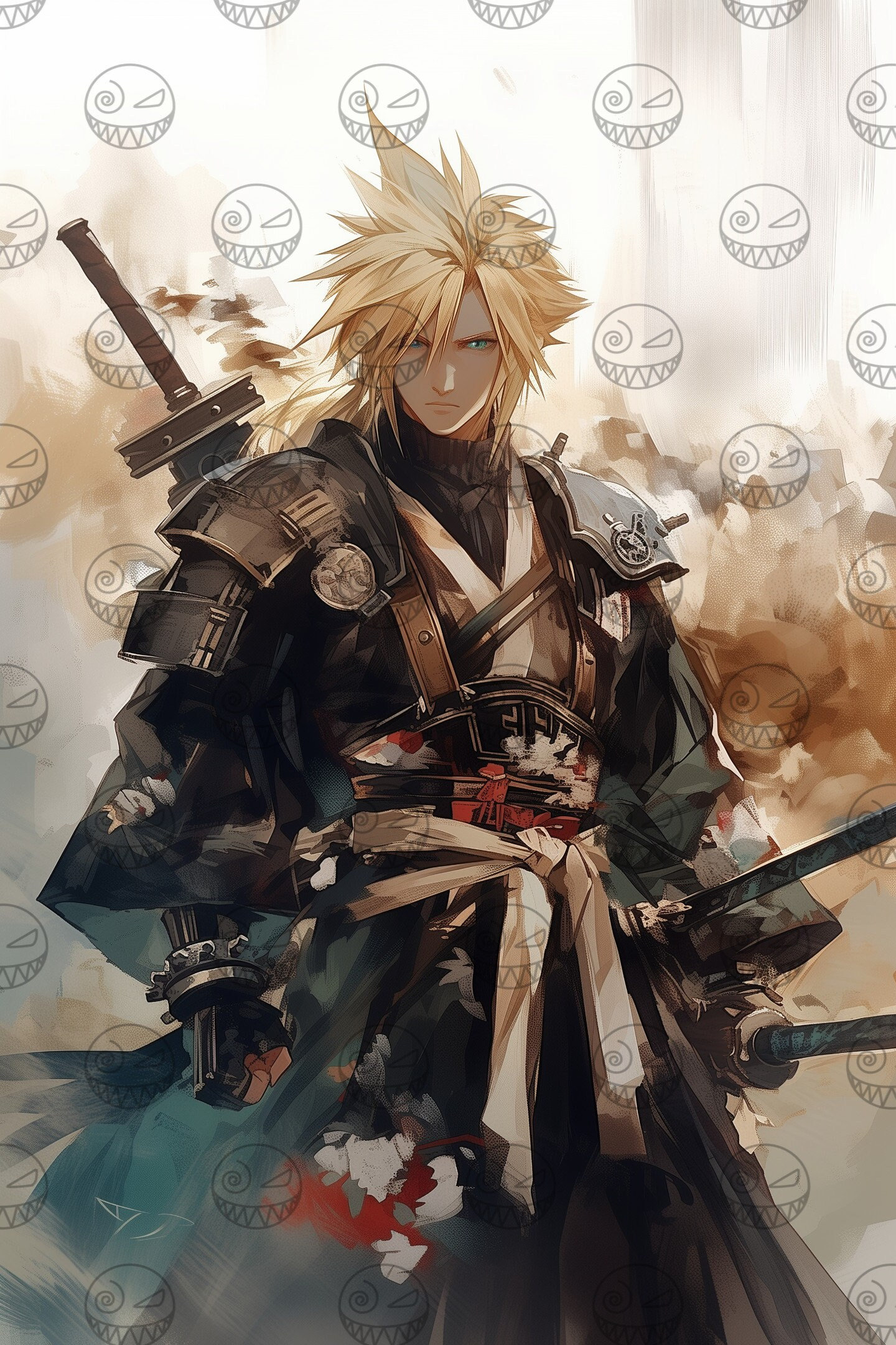AI - ファイナルファンタジーVII ポスター：サムライ クラウド