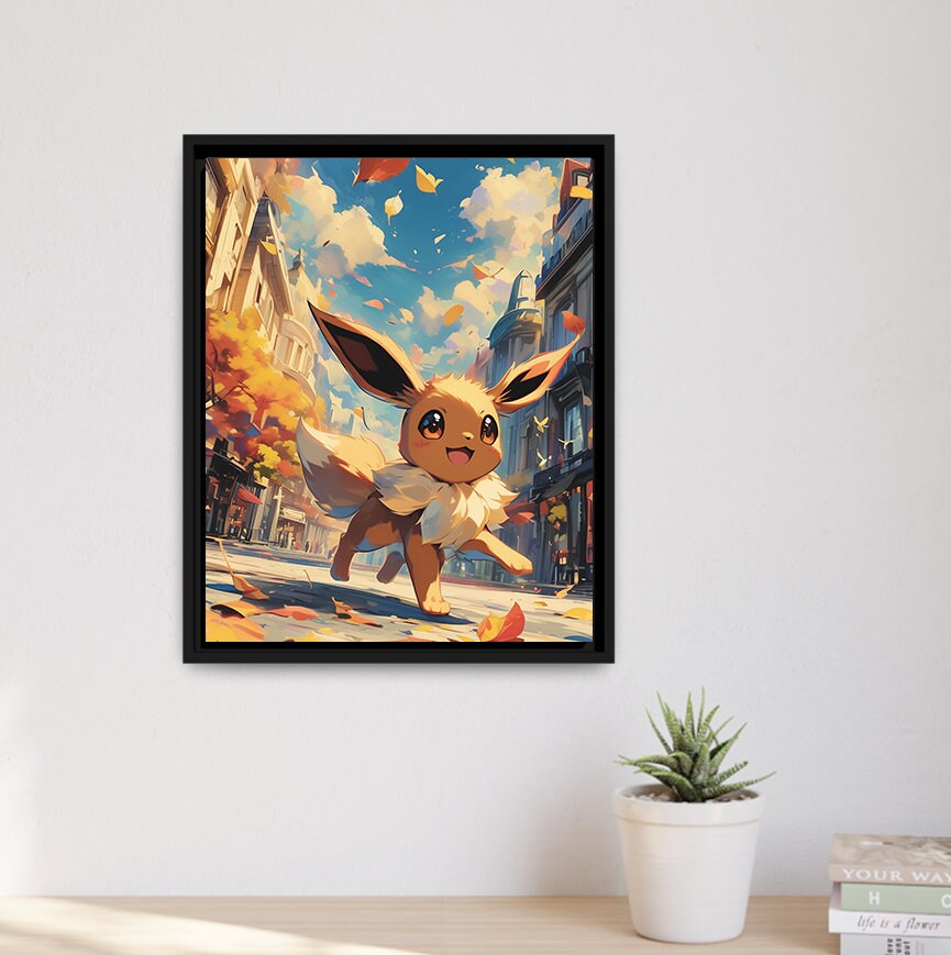 AI Pokemon Poster Eevee Anime Art Bedroom Art Gamer Home Decor 