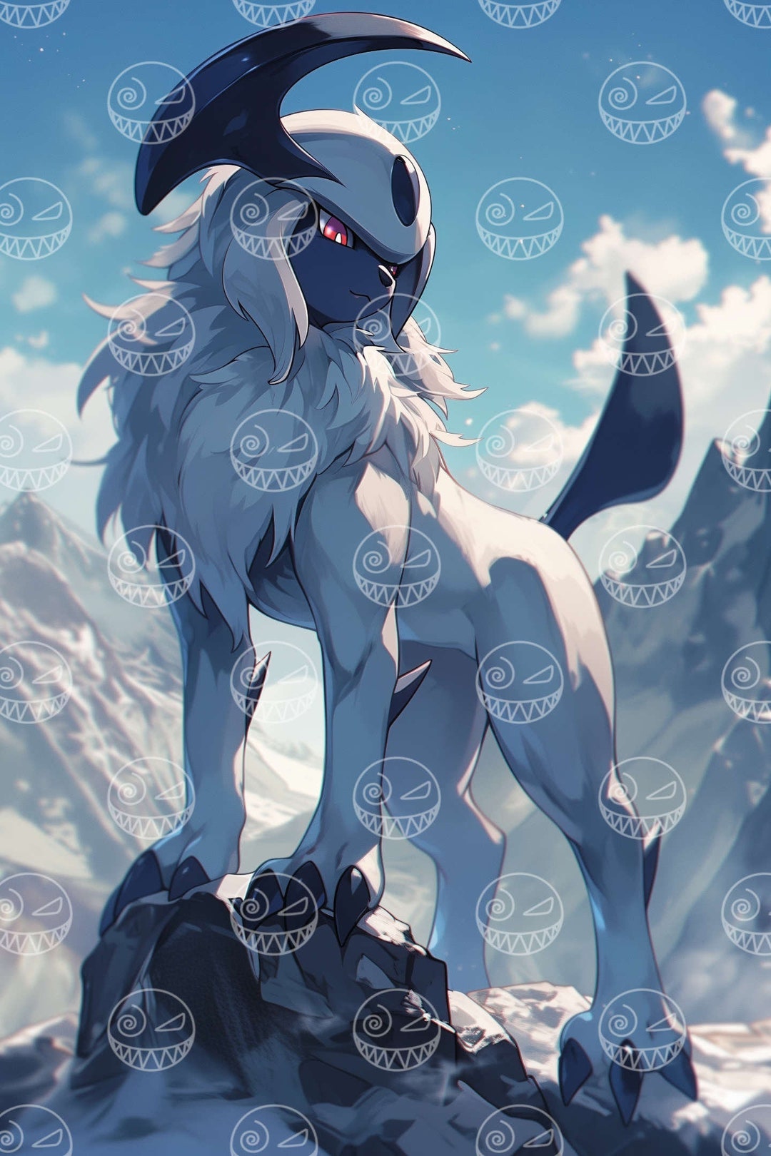 AI - Absence of Sunlight - Absol - Dark-type - Anime Art - Etsy