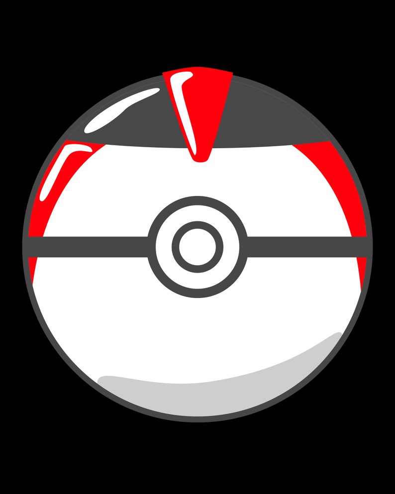 May include: A red and white Poke Ball with a black ring around the center and a black line around the top. The Poke Ball is a popular collectible item for fans of the Pokemon franchise.