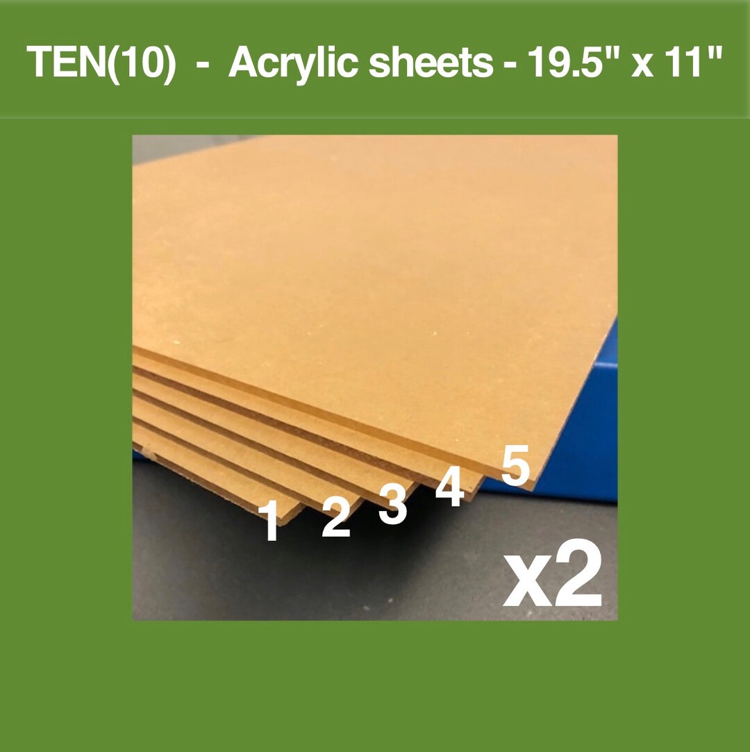 Acrylic Sheets 1/8 Thick 3mm 19.5 Inch X 11 Inch 10 Count - Etsy