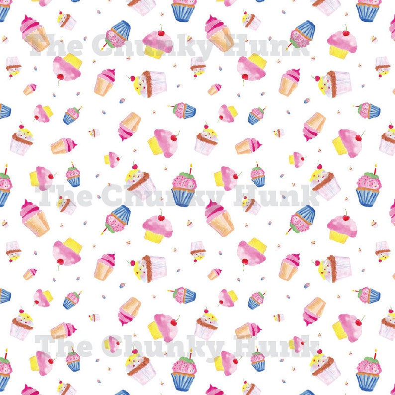 Printed HTV or ADHESIVE Adhesive Vinyl Cupcakes Design Vinyl Pattern Heat Transfer Heat Transfer Vinyl Printed Vinyl