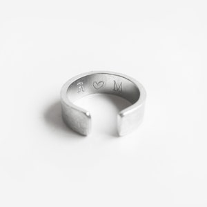 Large text chunky aluminium ring - custom hidden message ring band - Alphabet number symbol - Adjustable Man Woman Unisex