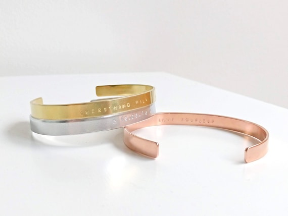 Customizable Cuff Bangle – Personalized Name, Initial, Medical ID