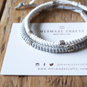 Set of 2 - Macrame Bracelets - Couple Friendship Matching Bracelet Set - Adjustable knot - various colour options