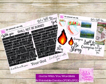 God is With You COMBO - Wordfetti and Printable (Digital Files) - for Bible Journaling or Faith Art