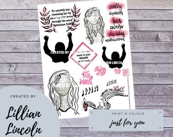 Beautiful Do It Yourself Colour and Coloured Digital Printables for Faith or Bible Journaling: Ephesians 5-26 Sanctify Her (Bible)