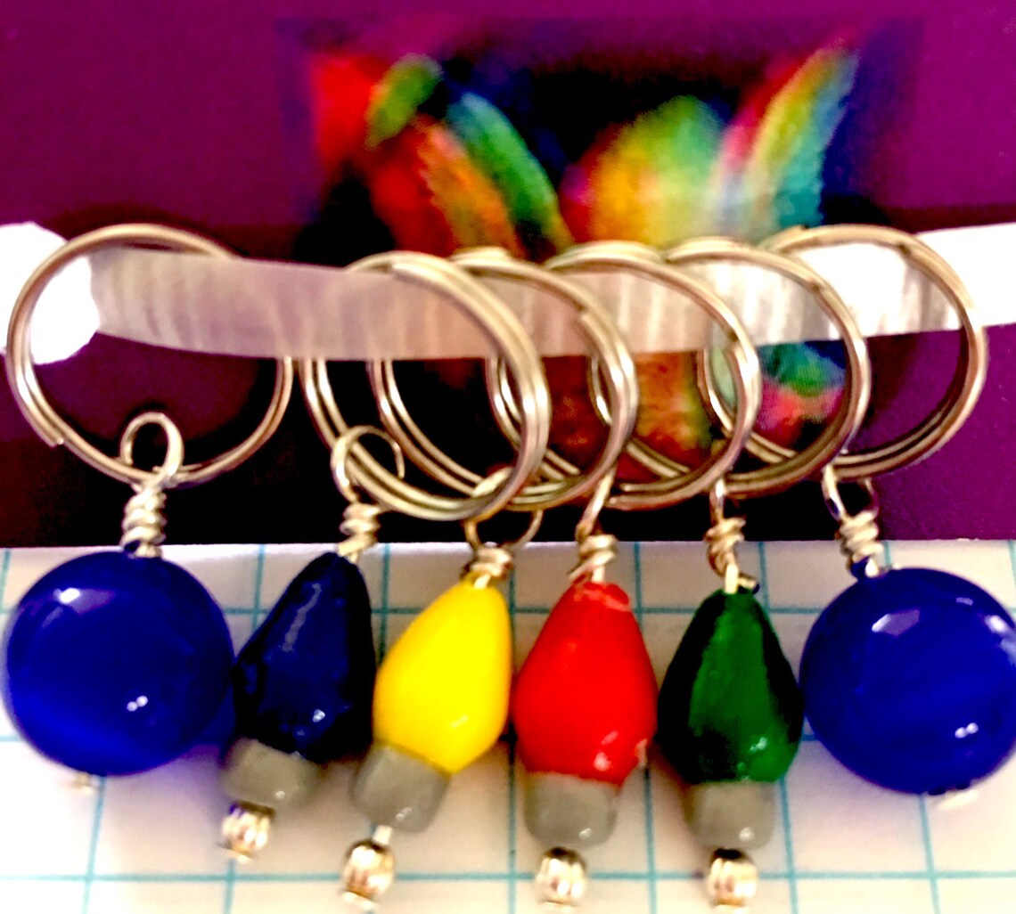Set of 6 Stitch Markers 10mm Christmas Poly Light Bulbs and Etsy