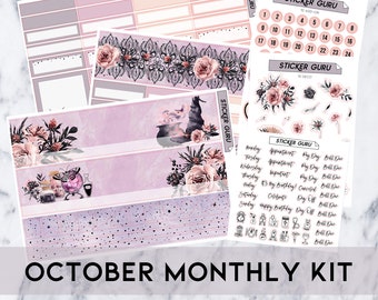 FOILED October Monthly Kit • 7x9 A5 Wide Planner • Rose Gold Foil