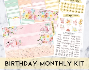 FOILED Birthday Monthly Kit 2023 • 7x9 A5 Wide Planner • Gold Foil