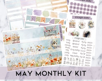 FOILED May Monthly Kit 2024 • 7x9 A5 Wide Planner • Gold Foil