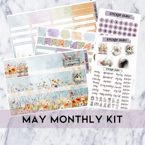 FOLIERT Mai Monthly Kit 2024 • 7x9 A5 Breit Planer • Goldfolie