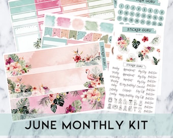 FOILED June Monthly Kit 2024 • 7x9 A5 Wide Planner • Rose Gold Foil