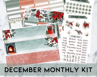 FOILED December Monthly Kit • 7x9 A5 Wide Planner • Silver Foil