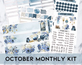FOILED October Monthly Kit 2024 • 7x9 A5 Wide Planner • Gold Foil