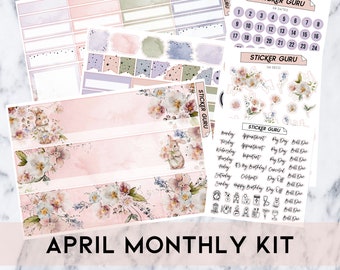 FOILED April Monthly Kit 2024 • 7x9 A5 Wide Planner • Rose Gold Foil