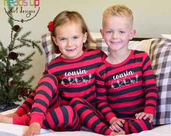 Cousin Crew Christmas Pajamas, Snowflake Cousin Matching Pajamas Family Boy Toddler Girl Trendy Baby Xmas Cousins Family Reunion Cousin Gift