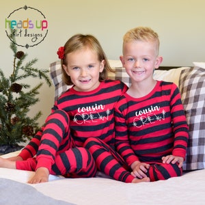 Cousin Crew Christmas Pajamas, Snowflake Cousin Matching Pajamas Family Boy Toddler Girl Trendy Baby Xmas Cousins Family Reunion Cousin Gift