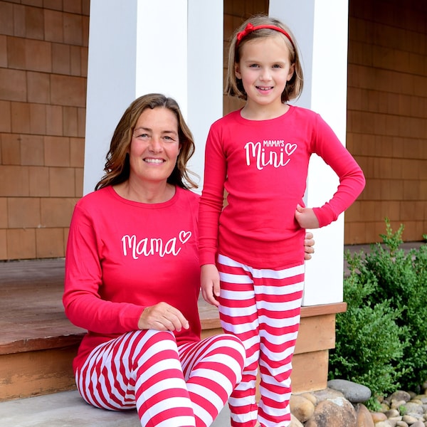 Mama and Mini Pajamas Mommy and Me Matching Pajamas Christmas Mom of Girls Matching Outfits Mom and Toddler PJs Mommy and Baby Best Seller