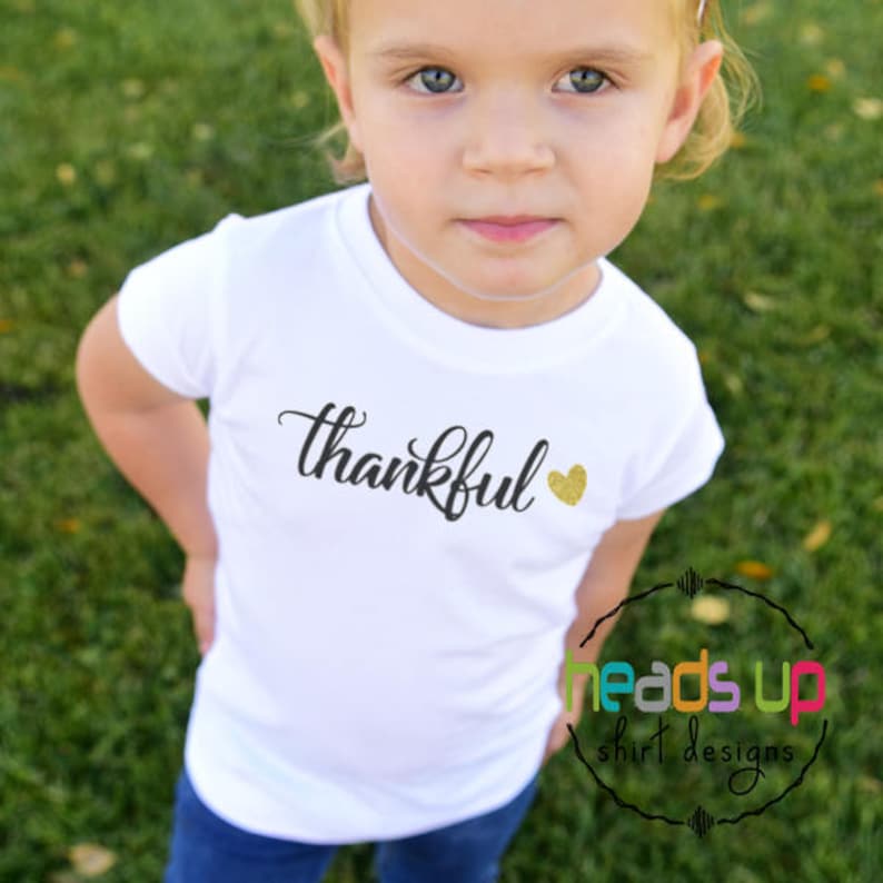 Thanksgiving Thankful Shirt Toddler Girl Thanksgiving Tee Kids Etsy