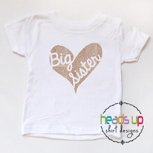 Big Sister Shirt Toddler Girl Glitter - Toddler Girl Big Sister Tshirt - Big Sis Tee - Baby Girl Bodysuit Big Sister - New Sibling - Trendy