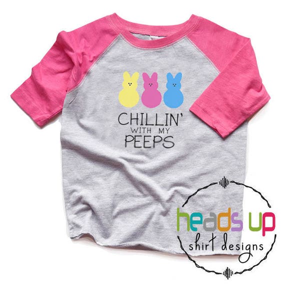 Easter Shirts Kids Girl Toddler Boy Easter Tee Chillin With My Peeps tshirt Raglan Trendy Easter Matching Siblings Tees Baby Bodysuit Gift