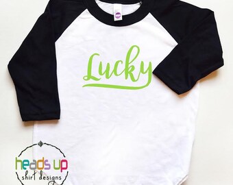 St. Patrick's Day Shirt Raglan Boy Toddler Girl Kids St. Patrick's Day Tee Shirt Baby Bodysuit St. Patrick's Day Trendy Popular March tshirt