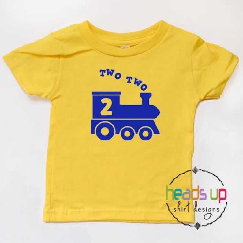 Two Two Train Shirt 2 Shirt Toddler Boy/Girl Second Birthday tshirt 2nd Birthday Train Shirt Toddler Boy/Girl Train Bday Trendy image 5