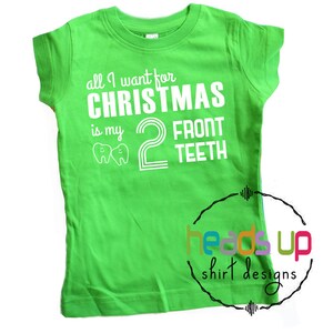 Niños Camisa de Navidad Niña Niño Pequeño Todo lo que quiero para Navidad es mi camiseta de dos dientes delanteros Camiseta de Navidad Divertida Camiseta de Navidad De moda Camisa de tarjeta de canción de Navidad