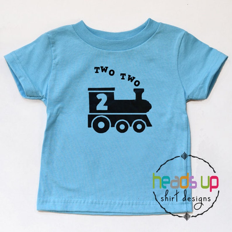 Two Two Train Shirt 2 Shirt Toddler Boy/Girl Second Birthday tshirt 2nd Birthday Train Shirt Toddler Boy/Girl Train Bday Trendy image 2